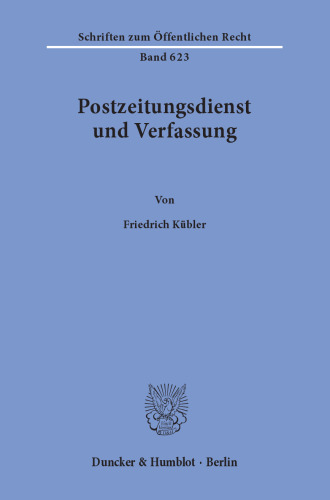 Postzeitungsdienst und Verfassung