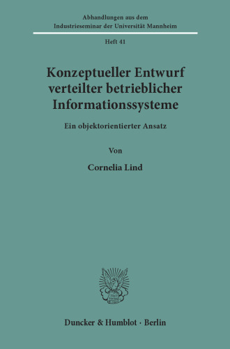 Konzeptueller Entwurf verteilter betrieblicher Informationssysteme: Ein objektorientierter Ansatz