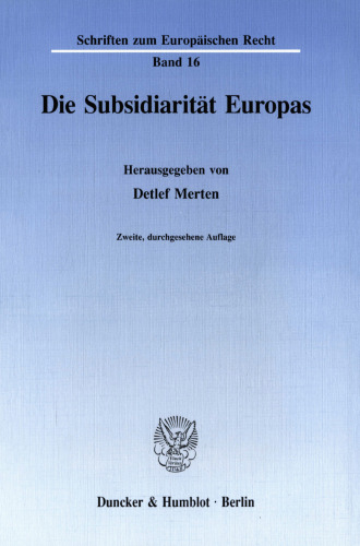 Die Subsidiarität Europas