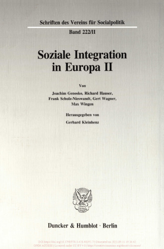 Soziale Integration in Europa II