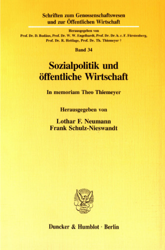 Sozialpolitik und öffentliche Wirtschaft: In memoriam Theo Thiemeyer