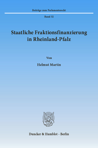 Staatliche Fraktionsfinanzierung in Rheinland-Pfalz