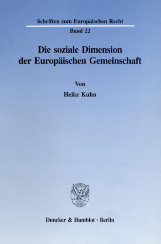 Die soziale Dimension der Europäischen Gemeinschaft