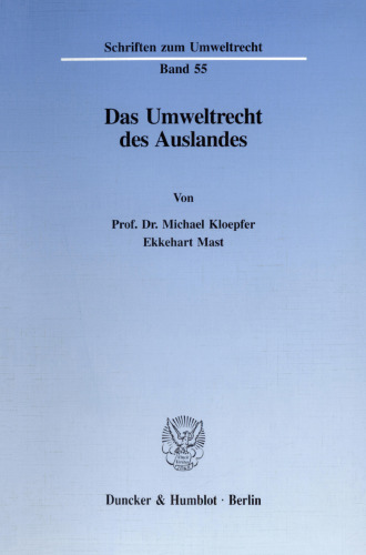 Das Umweltrecht des Auslandes