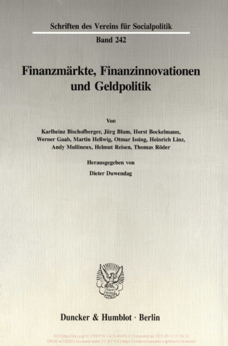 Finanzmärkte, Finanzinnovationen und Geldpolitik