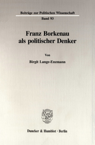 Franz Borkenau als politischer Denker