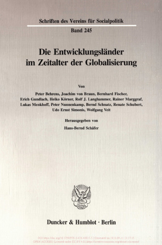 Die Entwicklungsländer im Zeitalter der Globalisierung