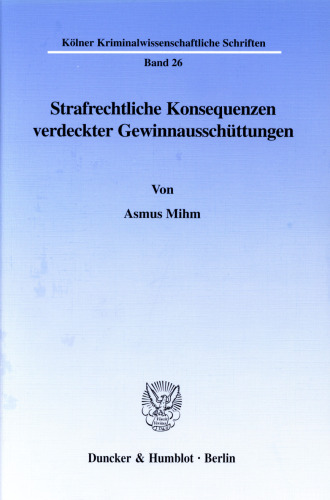 Strafrechtliche Konsequenzen verdeckter Gewinnausschüttungen