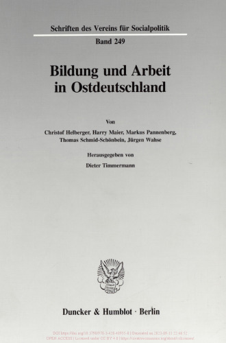 Bildung und Arbeit in Ostdeutschland