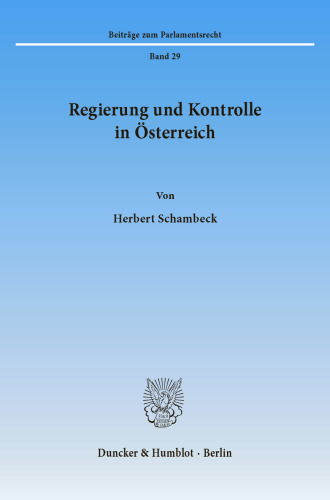 Regierung und Kontrolle in Österreich