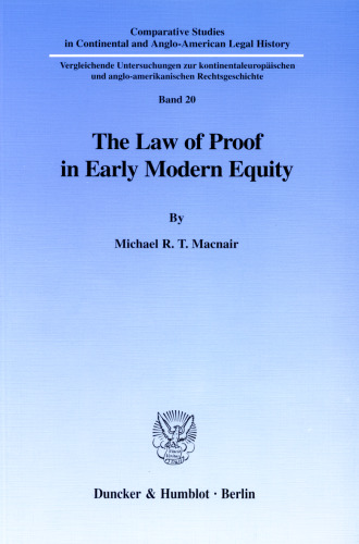 The Law of Proof in Early Modern Equity
