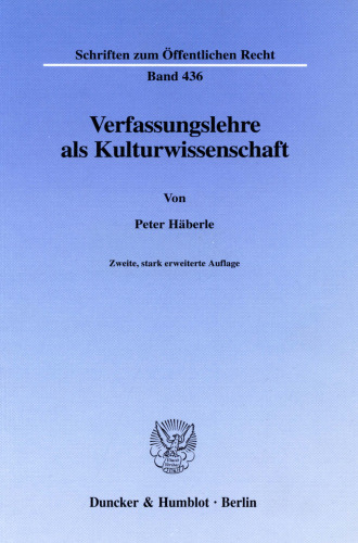 Verfassungslehre als Kulturwissenschaft