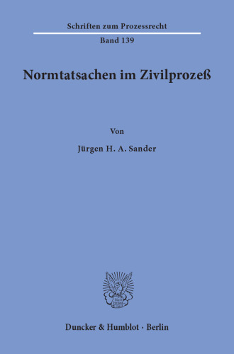 Normtatsachen im Zivilprozeß