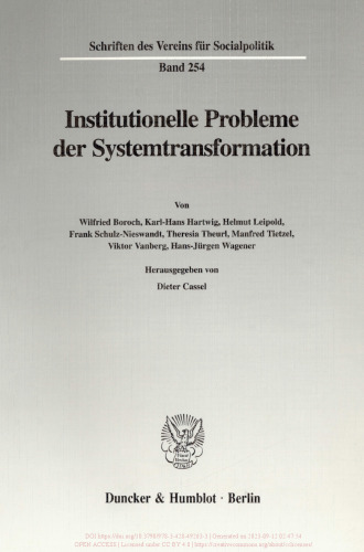 Institutionelle Probleme der Systemtransformation