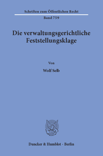 Die verwaltungsgerichtliche Feststellungsklage