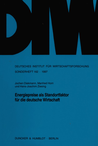 Energiepreise als Standortfaktor für die deutsche Wirtschaft