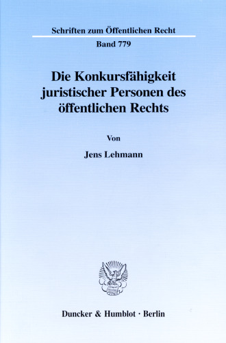Die Konkursfähigkeit juristischer Personen des öffentlichen Rechts