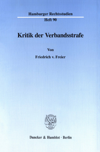 Kritik der Verbandsstrafe