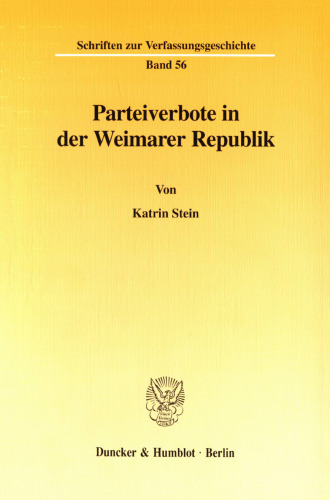 Parteiverbote in der Weimarer Republik