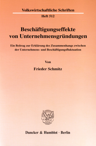 Beschäftigungseffekte von Unternehmensgründungen: Ein Beitrag zur Erklärung des Zusammenhangs zwischen der Unternehmens- und Beschäftigungsfluktuation