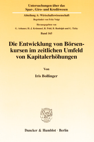 Die Entwicklung von Börsenkursen im zeitlichen Umfeld von Kapitalerhöhungen