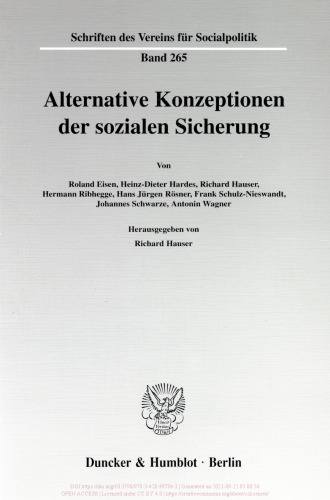 Alternative Konzeptionen der sozialen Sicherung