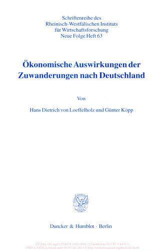 Ökonomische Auswirkungen der Zuwanderungen nach Deutschland