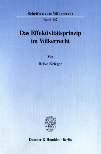 Das Effektivitätsprinzip im Völkerrecht