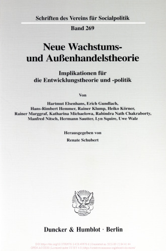 Neue Wachstums- und Außenhandelstheorie: Implikationen für die Entwicklungstheorie und -politik