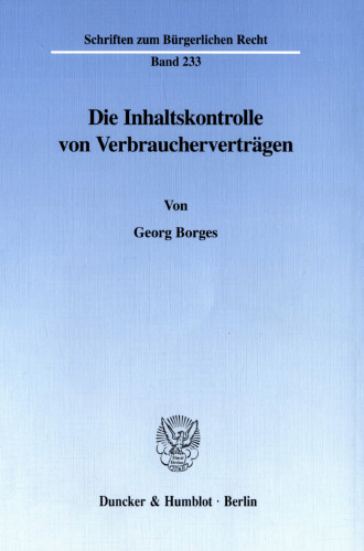 Die Inhaltskontrolle von Verbraucherverträgen