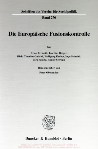 Die Europäische Fusionskontrolle