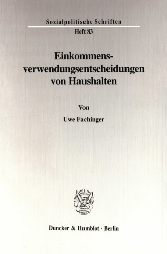 Einkommensverwendungsentscheidungen von Haushalten