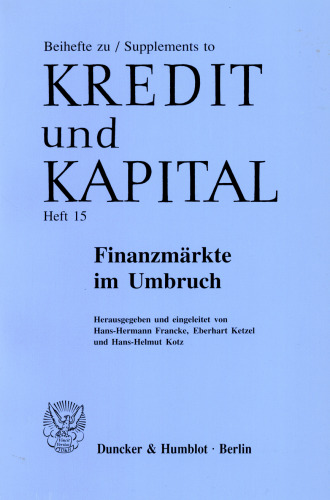 Finanzmärkte im Umbruch