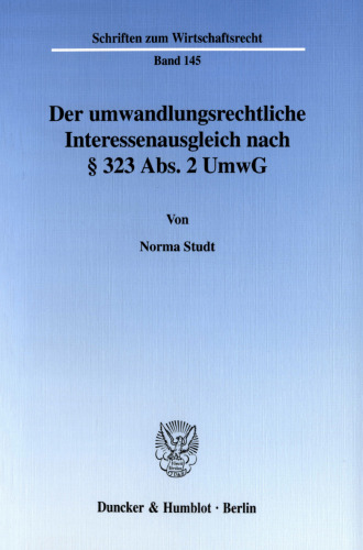 Der umwandlungsrechtliche Interessenausgleich nach § 323 Abs. 2 UmwG