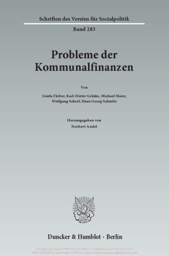 Probleme der Kommunalfinanzen