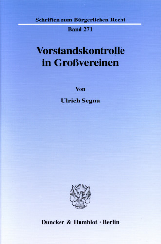 Vorstandskontrolle in Großvereinen