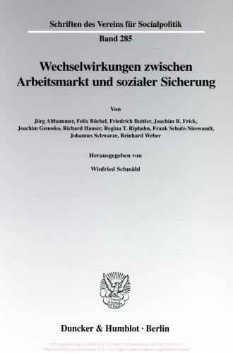 Wechselwirkungen zwischen Arbeitsmarkt und sozialer Sicherung