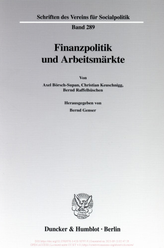 Finanzpolitik und Arbeitsmärkte