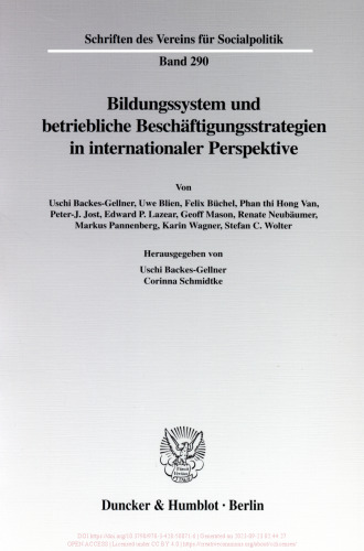 Bildungssystem und betriebliche Beschäftigungsstrategien in internationaler Perspektive