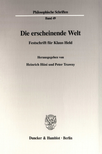 Die erscheinende Welt: Festschrift für Klaus Held