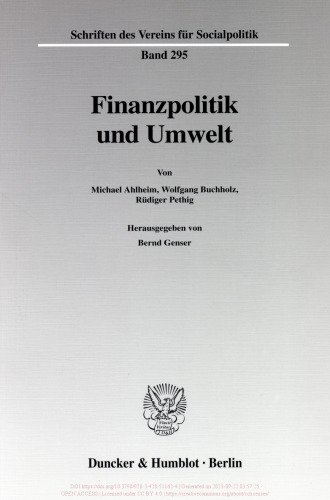 Finanzpolitik und Umwelt