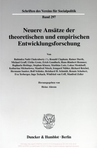 Neuere Ansätze der theoretischen und empirischen Entwicklungsforschung