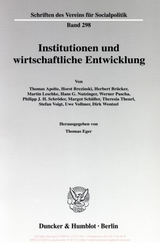 Institutionen und wirtschaftliche Entwicklung