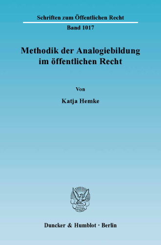 Methodik der Analogiebildung im öffentlichen Recht