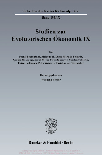 Studien zur Evolutorischen Ökonomik IX: Evolutionsökonomische Grundsatzfragen, Makroökonomik und Institutionen