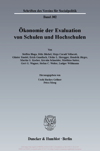 Ökonomie der Evaluation von Schulen und Hochschulen