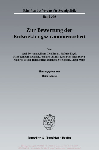 Zur Bewertung der Entwicklungszusammenarbeit
