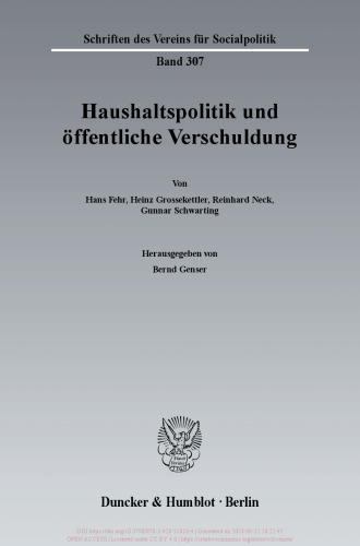 Haushaltspolitik und öffentliche Verschuldung