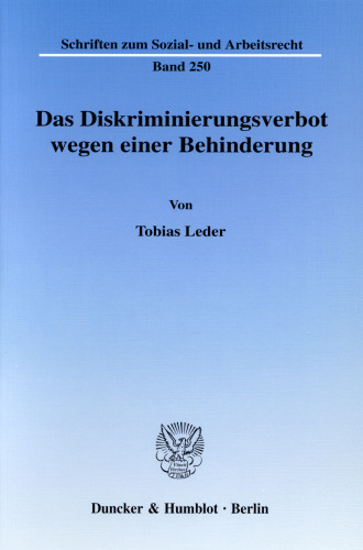 Das Diskriminierungsverbot wegen einer Behinderung