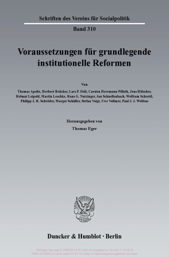Voraussetzungen für grundlegende institutionelle Reformen